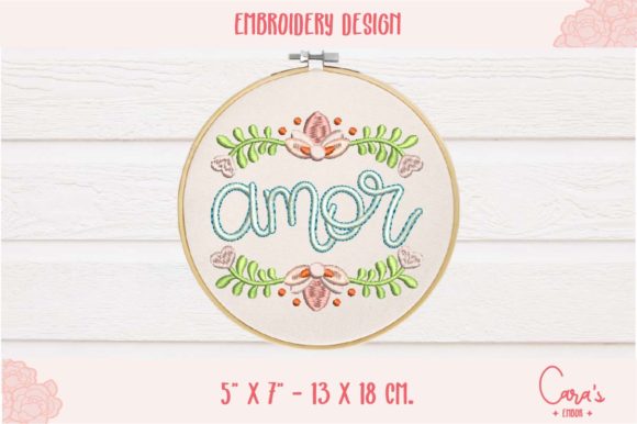Amor: A Heartfelt Embroidery Design