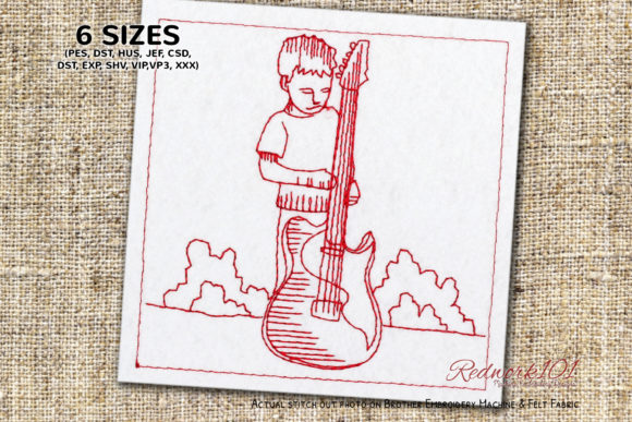 Boy with Electric Guitar Embroidery Design Review