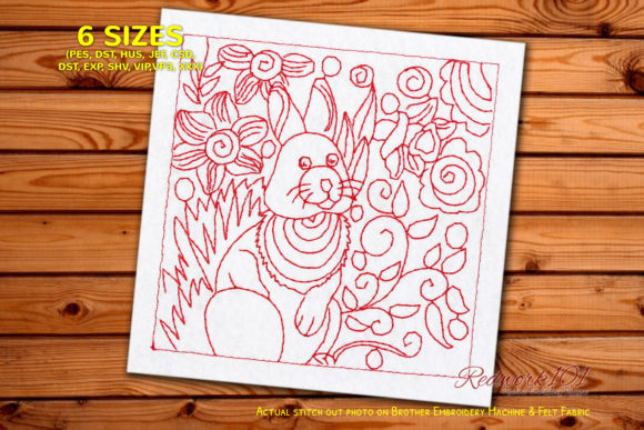 Cartoon Little Bunny Sitting Redwork: A Seller's Review