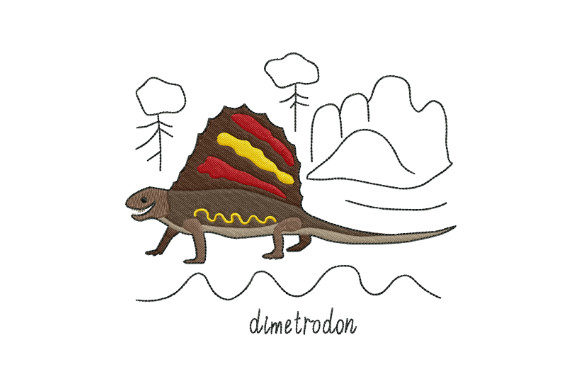 Cute Dinosaur Dimetrodon Embroidery Review for Holiday Collections