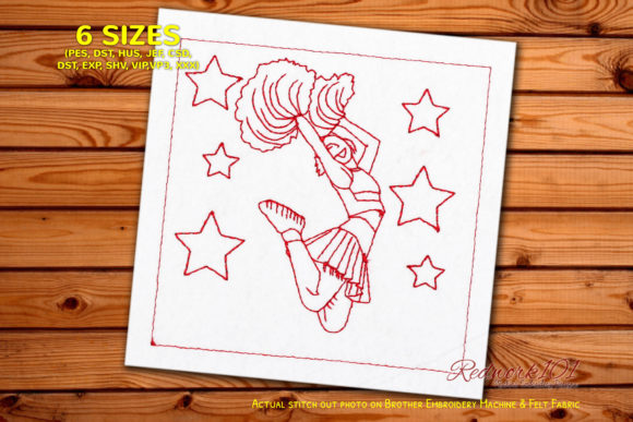 Jumping Cheer Leader Redwork: A Designer's Review